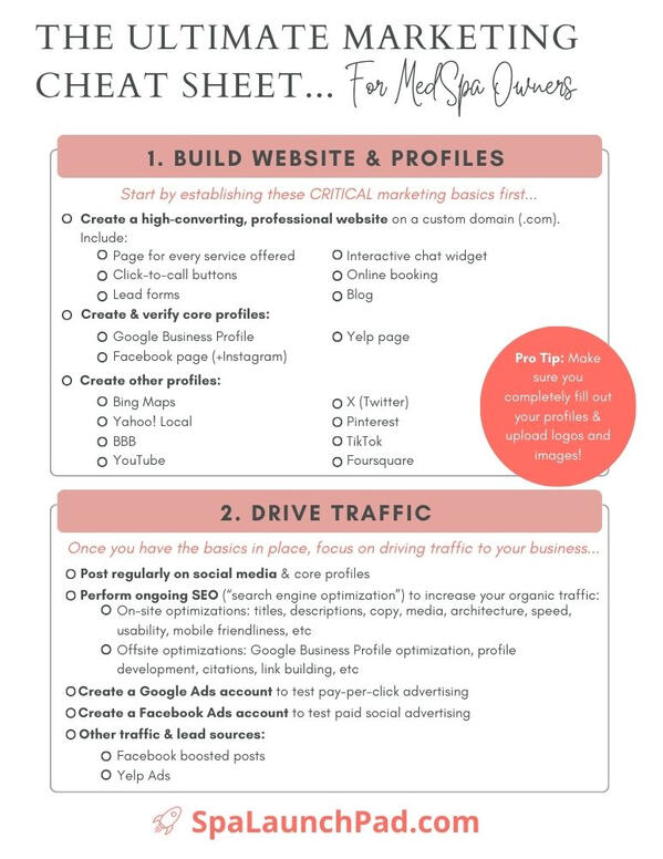 Download your FREE copy of The Ultimate Marketing Cheat Sheet For Med Spa Owners